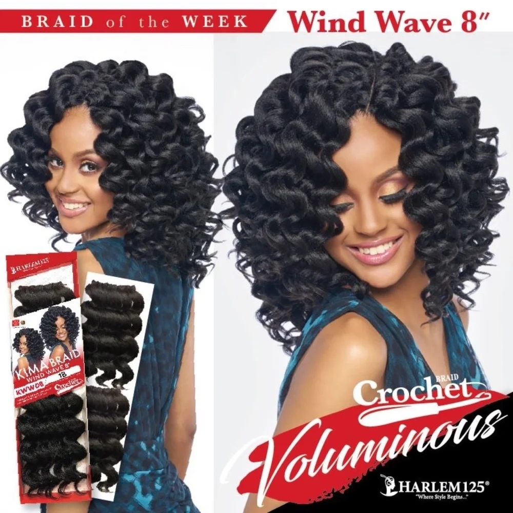 Harlem 125 Kima Braid Wind Wave 08" (KWW08) Color 4 Dark Brown - Picture 14 of 16